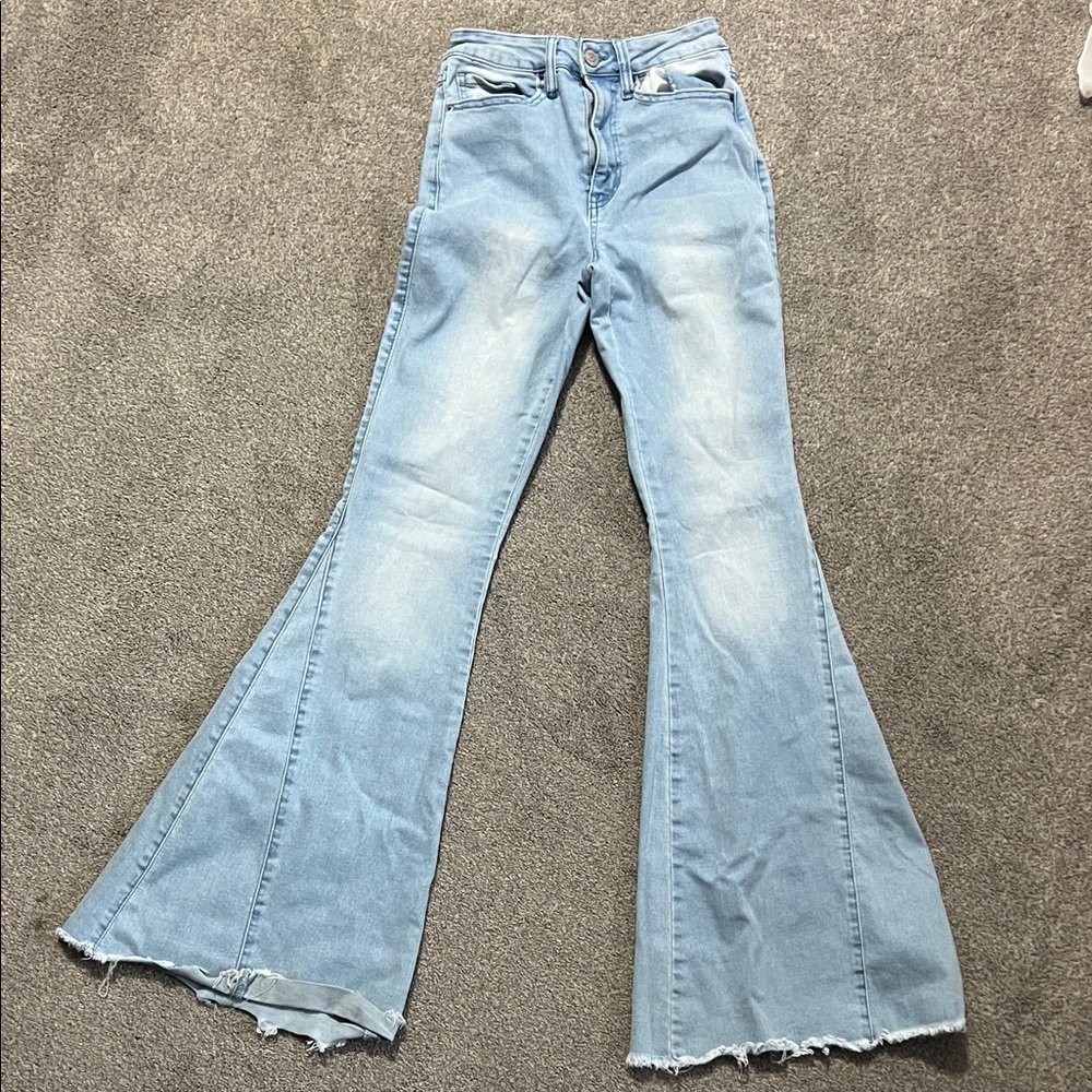 YMI Light Blue Wide Leg Flare Jeans